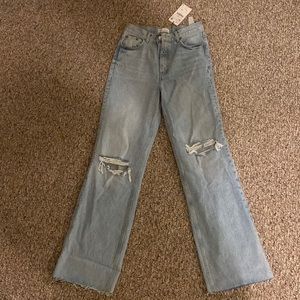 TikTok wide leg high waisted Zara jeans